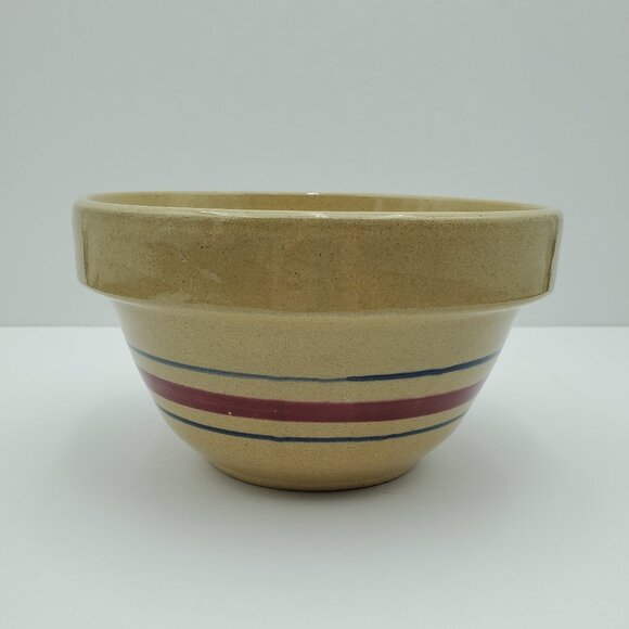 Robinson Ransbottom Pottery Maroon Navy Blue Bands Bowl RRP Mixing Serving Bowl - Picture 4 of 8